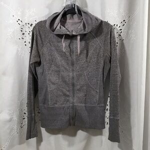 Zella Heathered Gray Zip-Up Hoodie